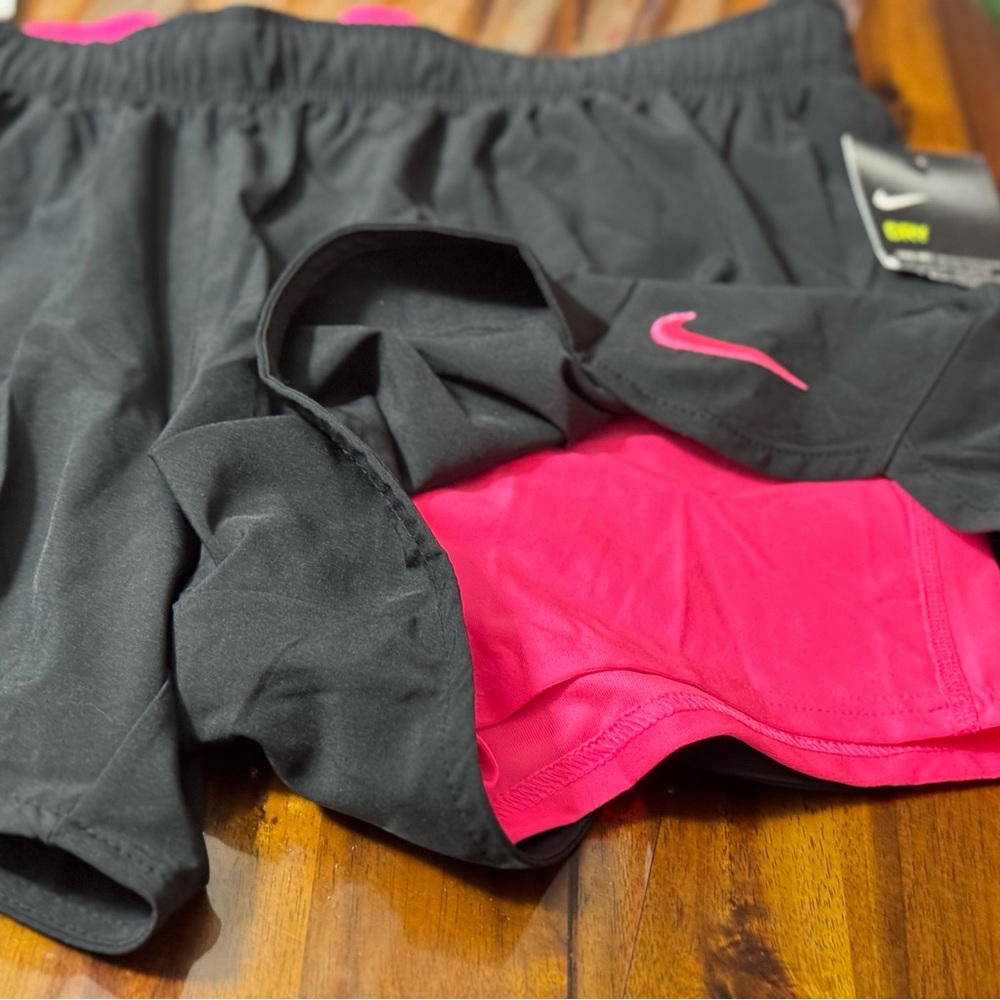 Nike Black and Pink Athletic Shorts